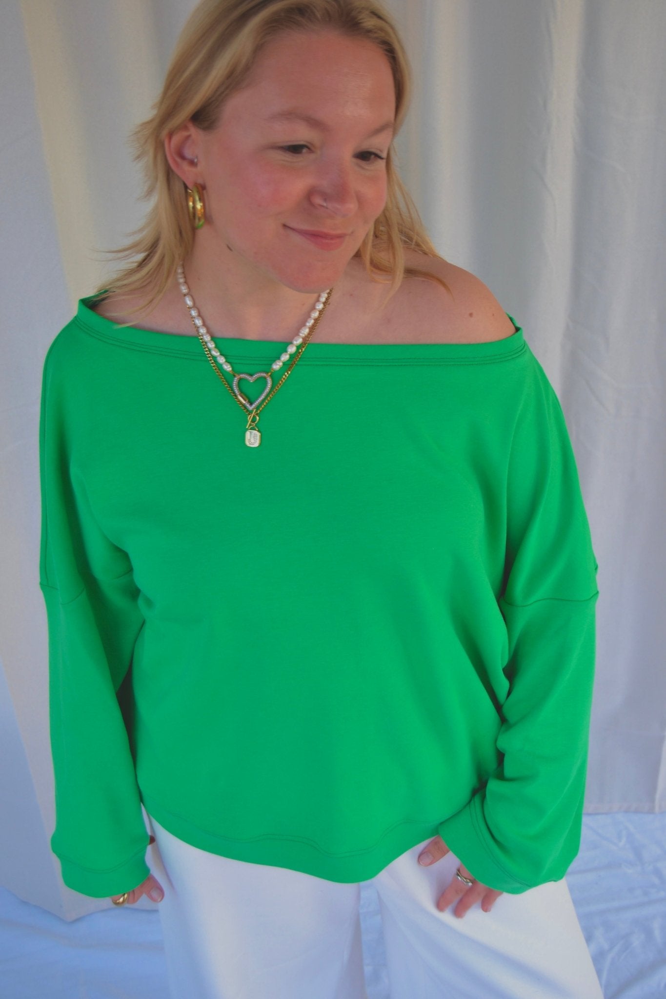 SUNSET SWEATER GREEN - WHERE'ELS