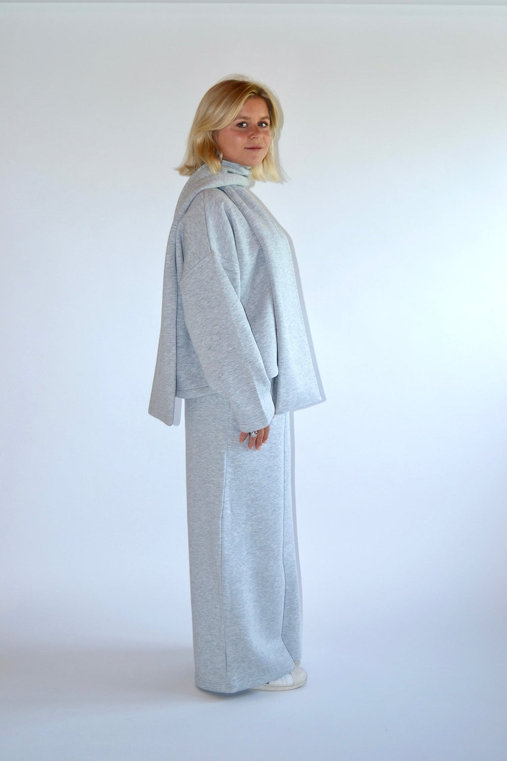 COMING SOON - EASY SET SWEATER & SCARF - GREY - WHERE'ELS