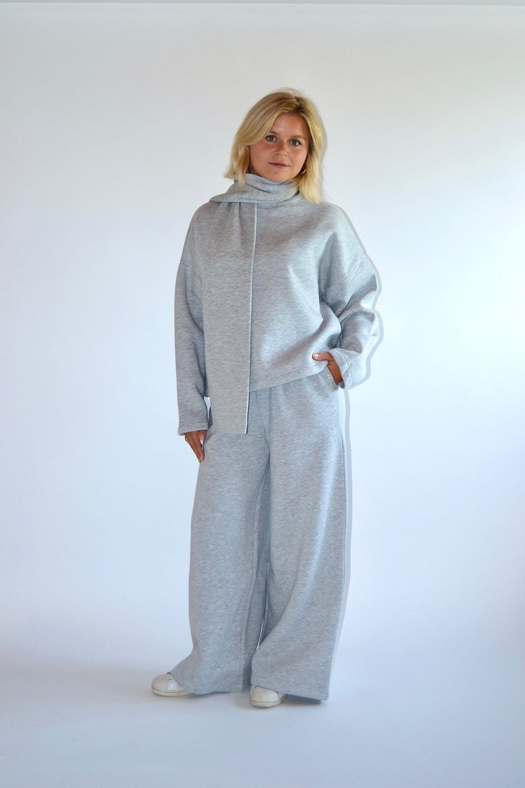 COMING SOON - EASY SET SWEATER & SCARF - GREY - WHERE'ELS