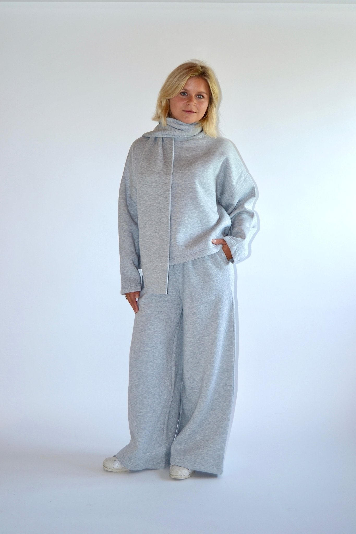 COMING SOON - EASY SET SWEATER & SCARF - GREY - WHERE'ELS