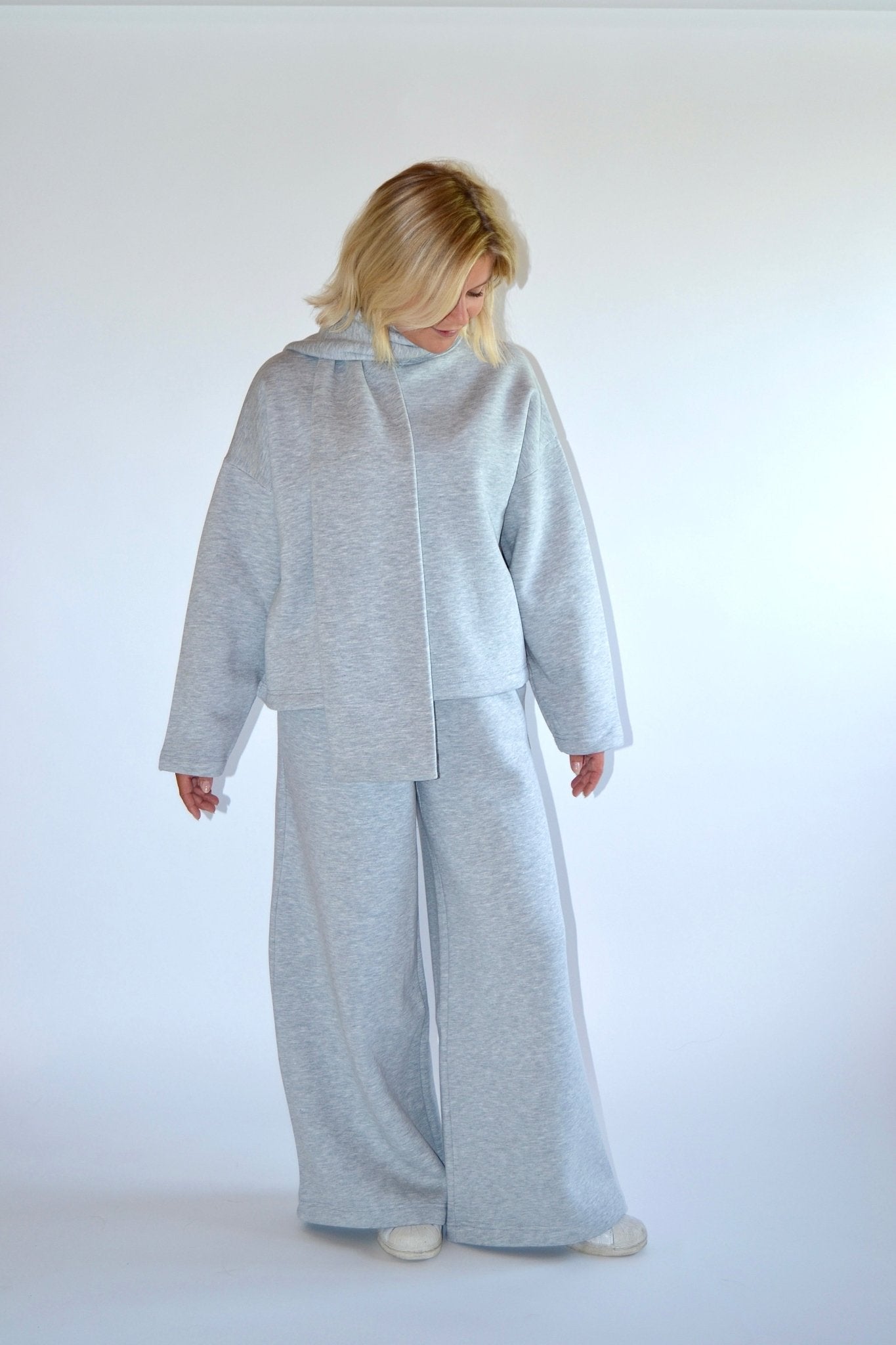 COMING SOON - EASY SET SWEATER & SCARF - GREY - WHERE'ELS
