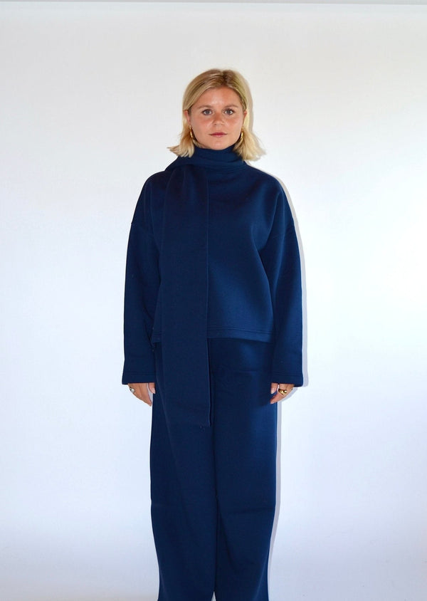 COMING SOON - EASY SET SWEATER & SCARF - NAVY - WHERE'ELS