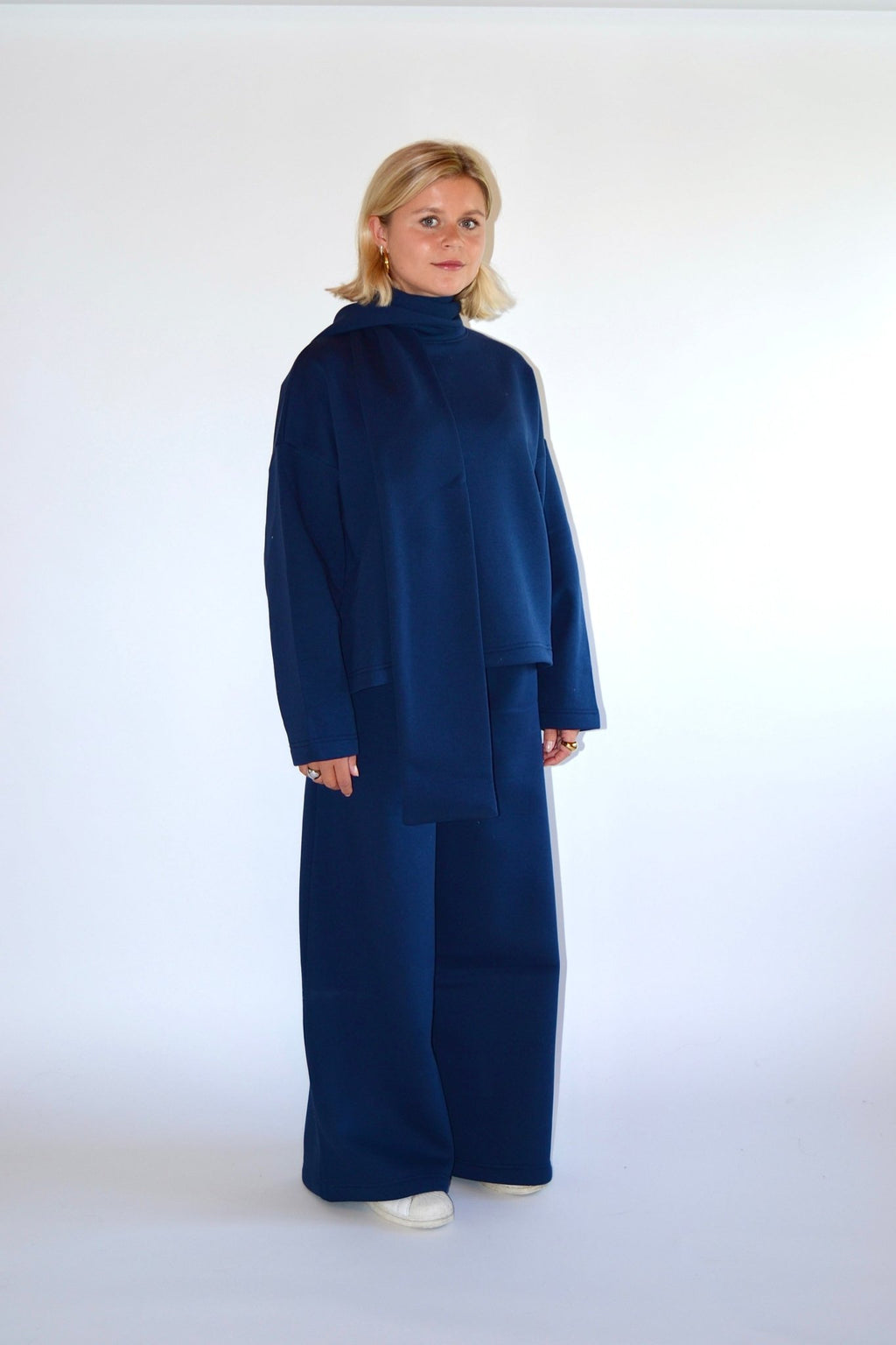 COMING SOON - EASY SET SWEATER & SCARF - NAVY - WHERE'ELS
