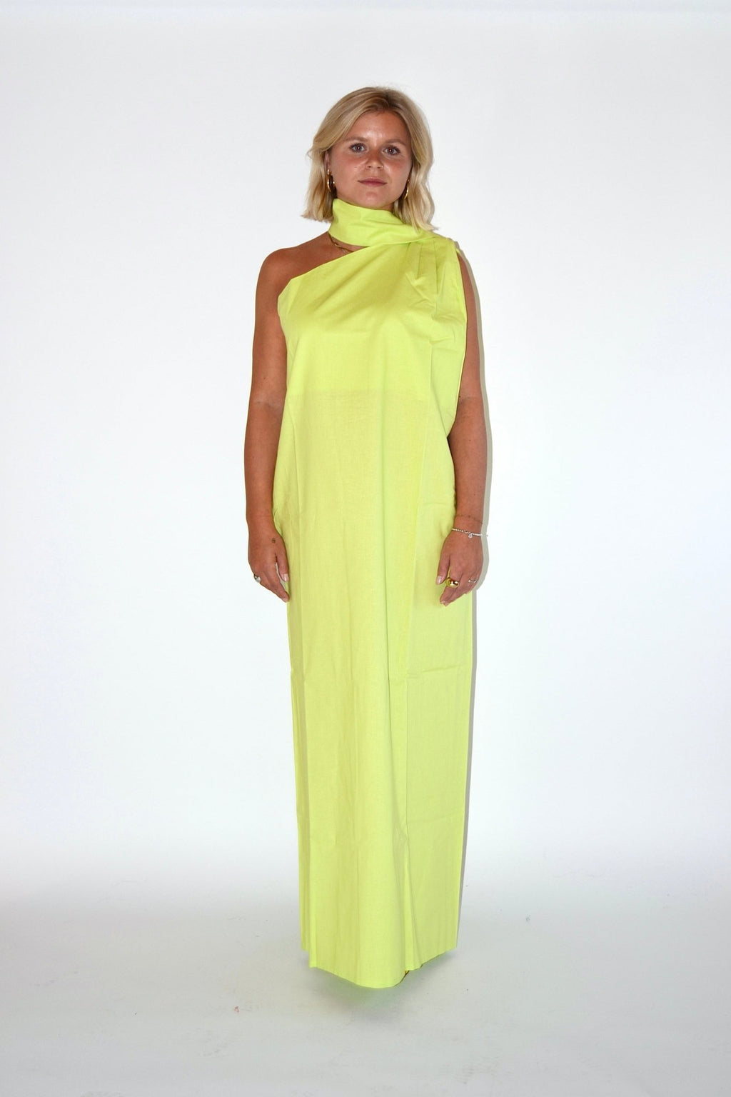 OFF - THE - SHOULDER DRESS LIME GREEN - WHERE'ELS
