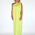 OFF-THE-SHOULDER DRESS LIME GREEN