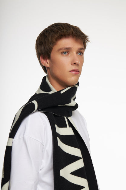 SCARF BLACK/WHITE - WHERE'ELS