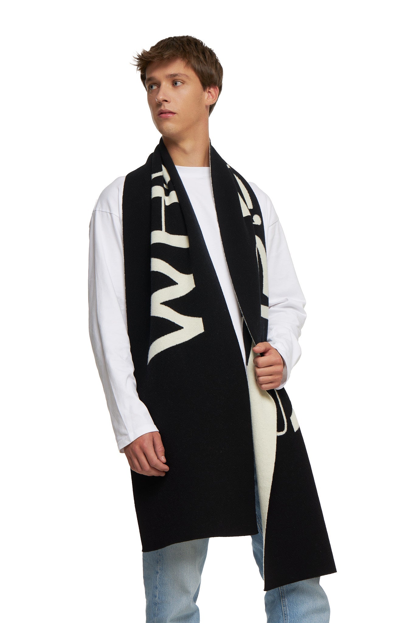 SCARF BLACK/WHITE - WHERE'ELS