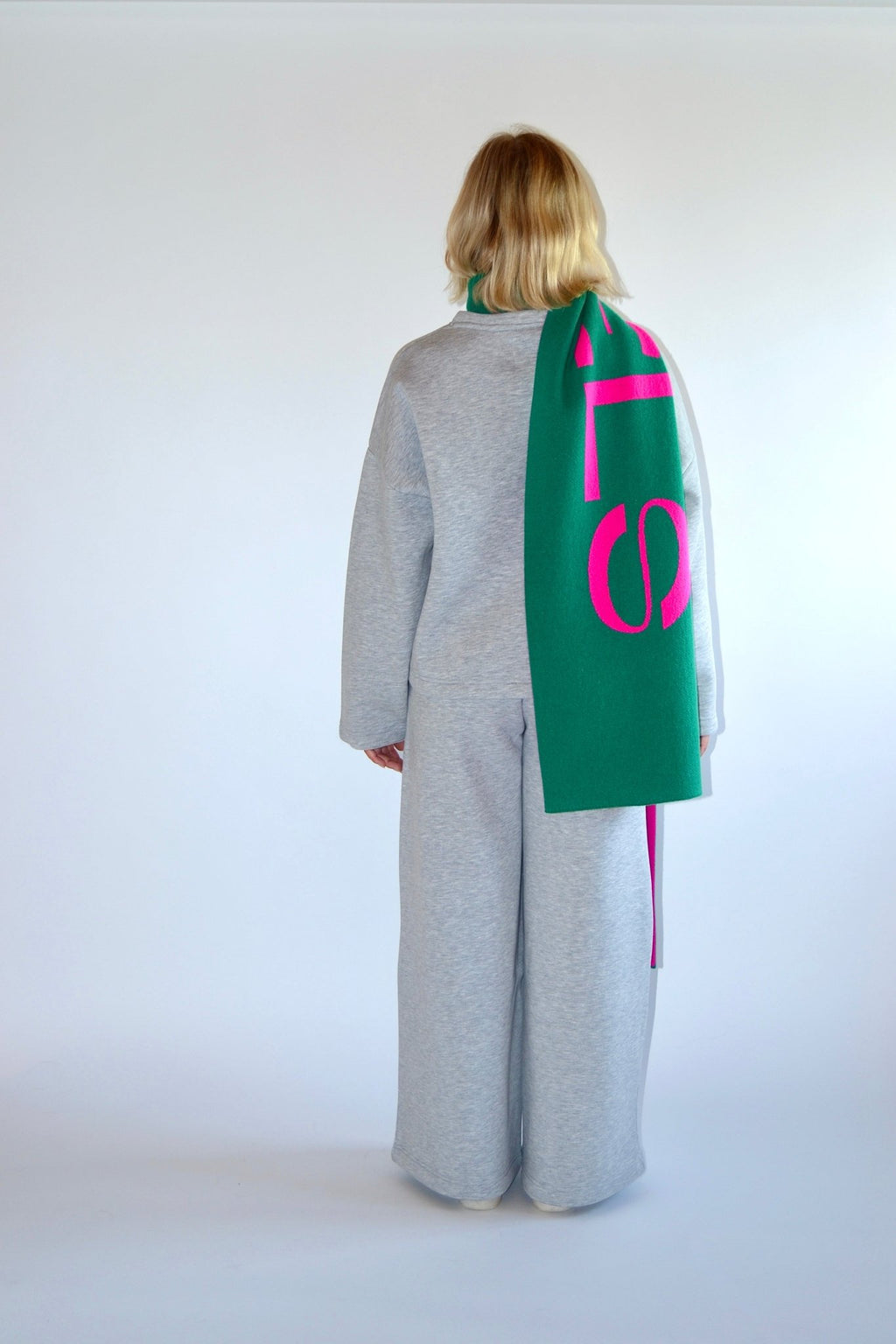 SCARF GREEN/PINK - WHERE'ELS