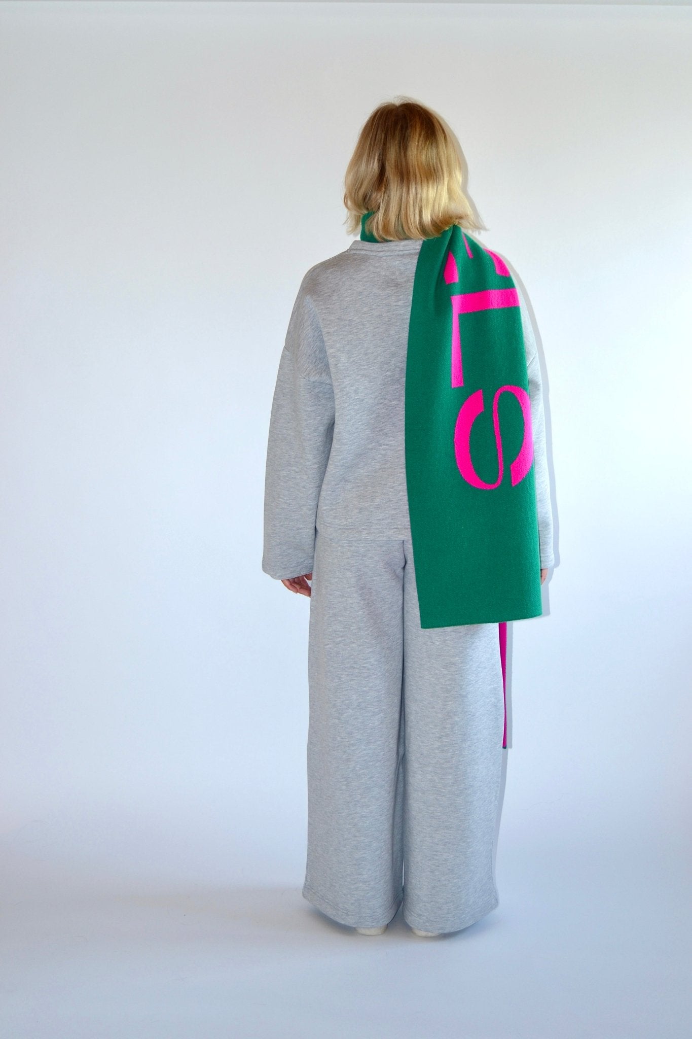 SCARF GREEN/PINK - WHERE'ELS