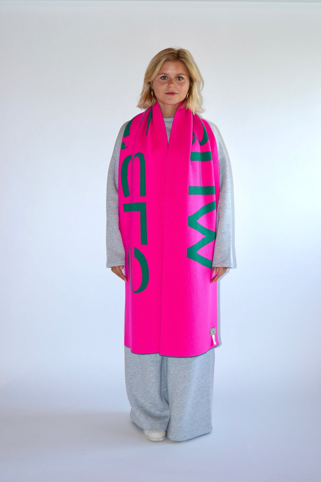 SCARF GREEN/PINK - WHERE'ELS