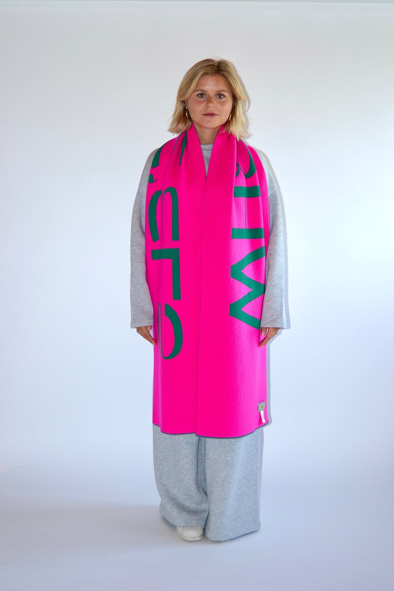 SCARF GREEN/PINK - WHERE'ELS