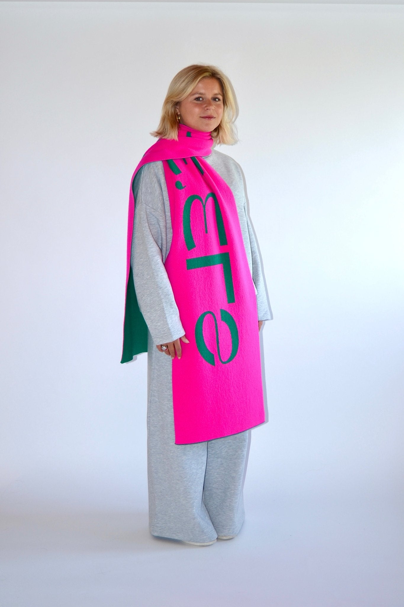 SCARF GREEN/PINK - WHERE'ELS