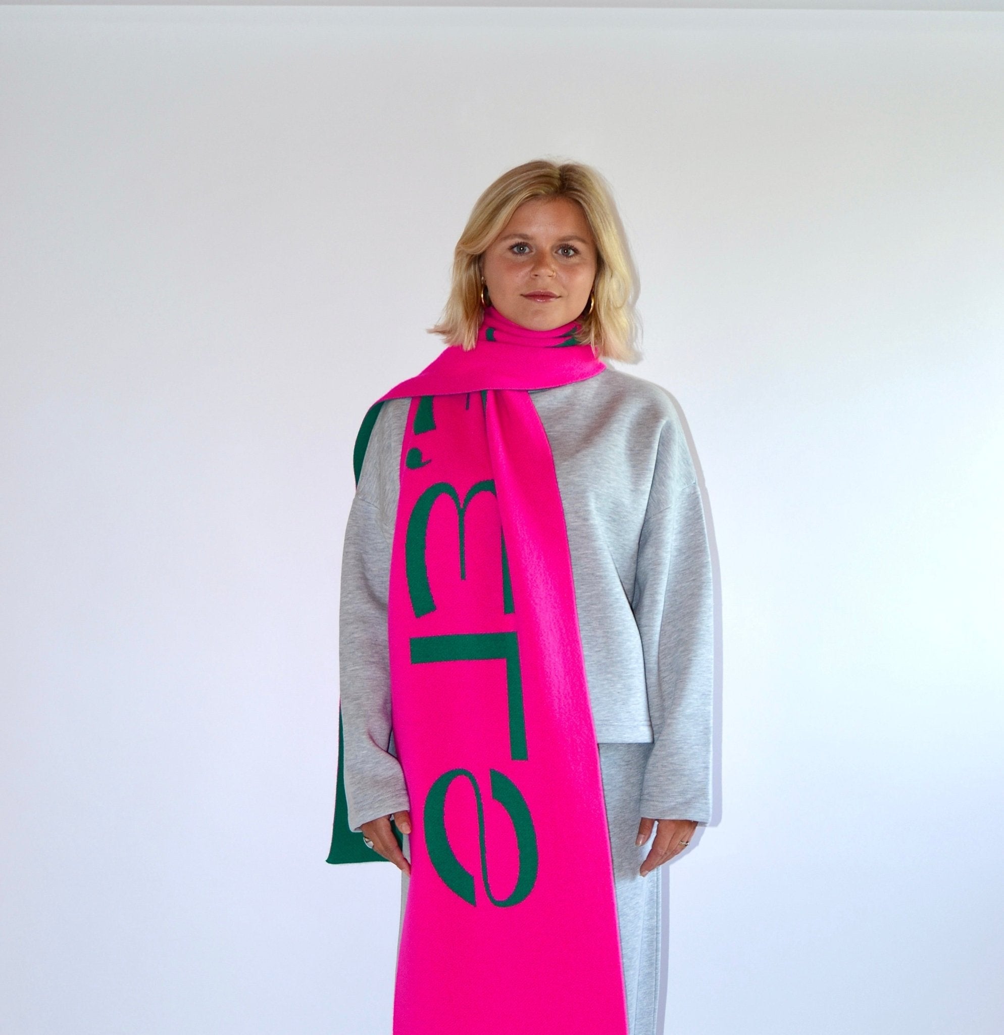 SCARF GREEN/PINK - WHERE'ELS