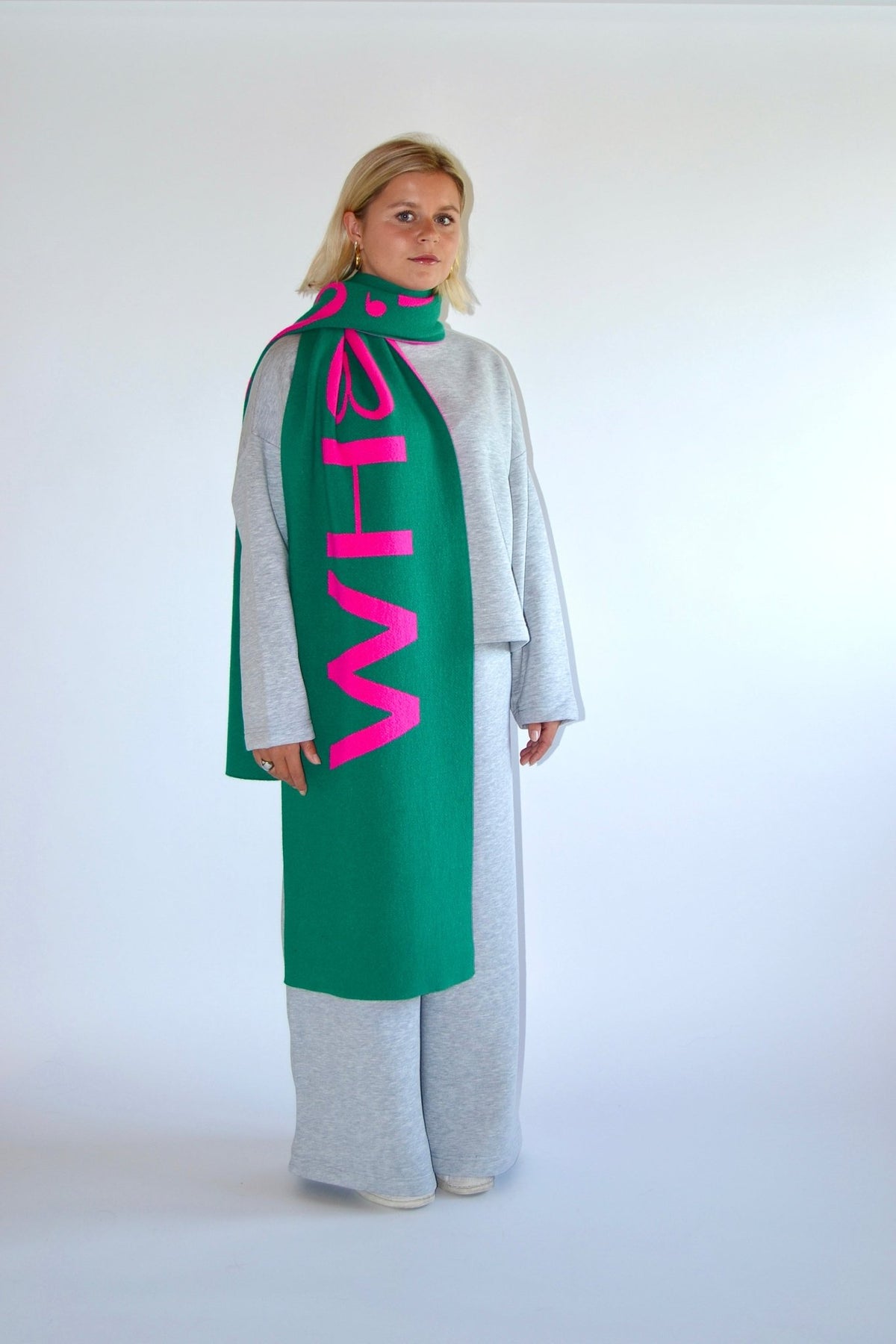 SCARF GREEN/PINK - WHERE'ELS