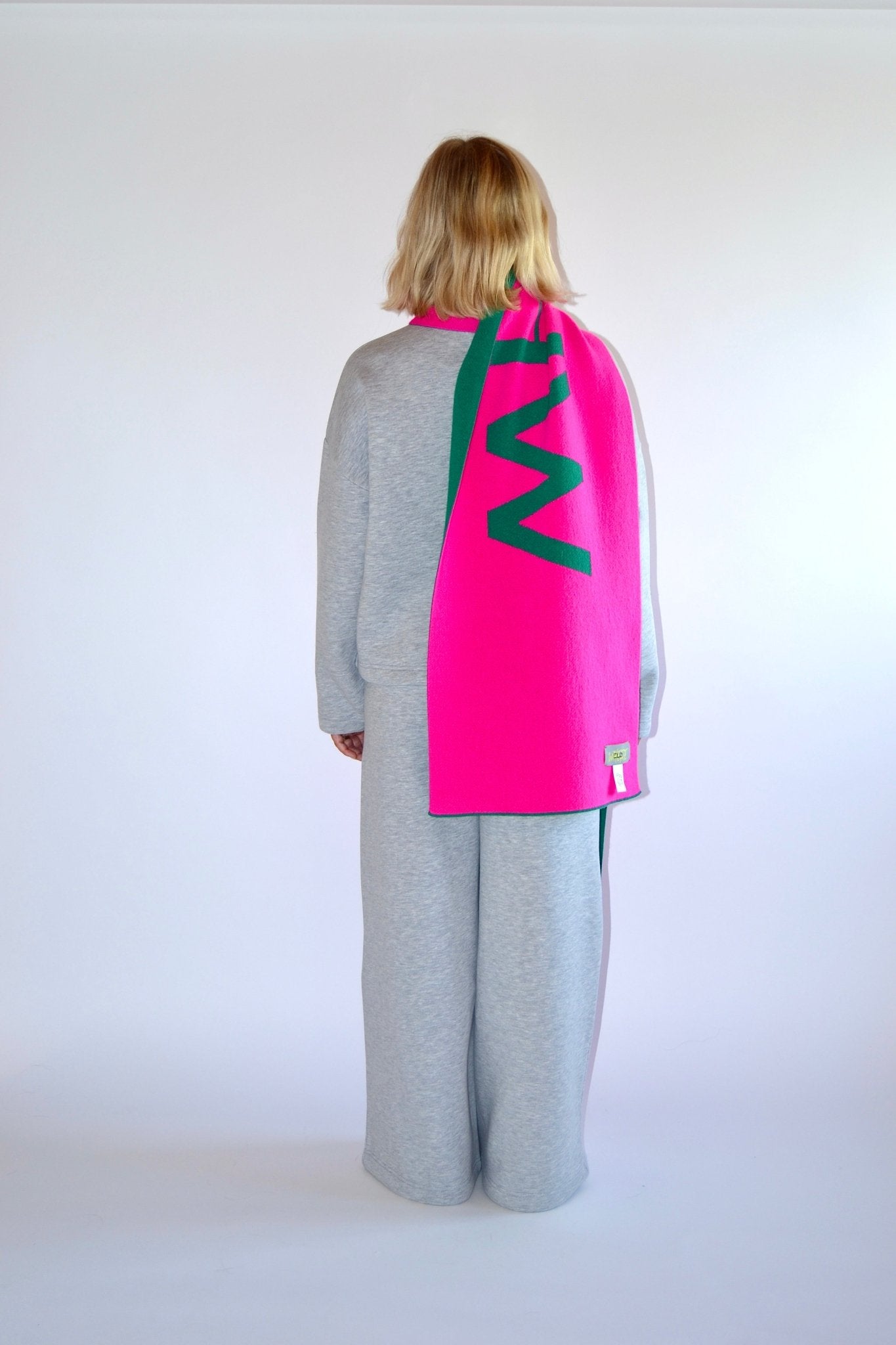 SCARF GREEN/PINK - WHERE'ELS