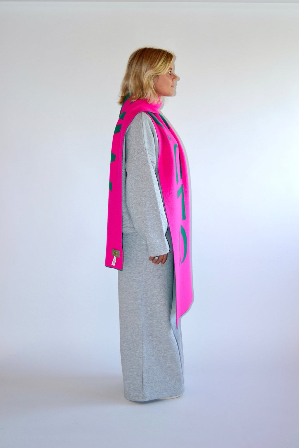 SCARF GREEN/PINK - WHERE'ELS