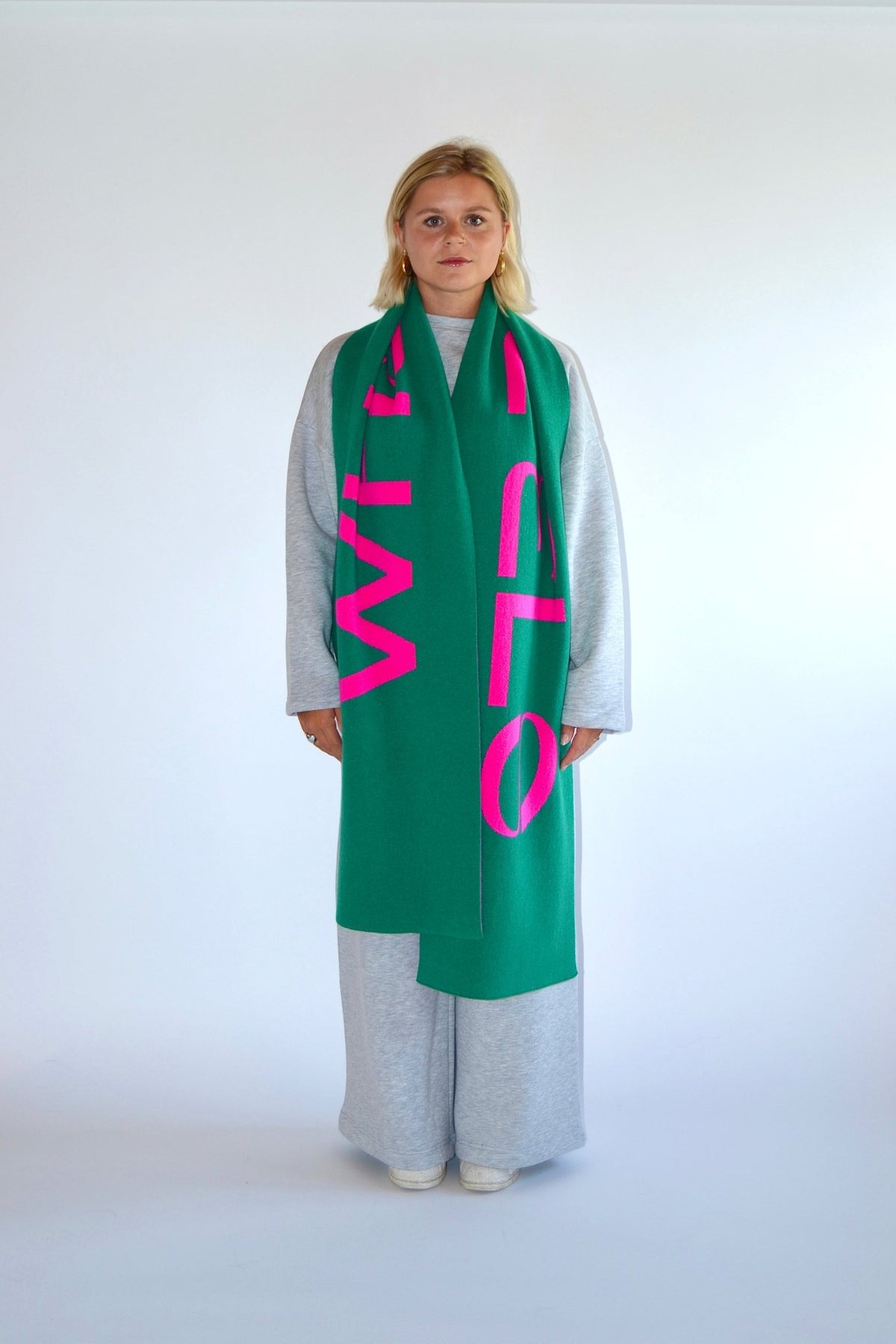 SCARF GREEN/PINK - WHERE'ELS