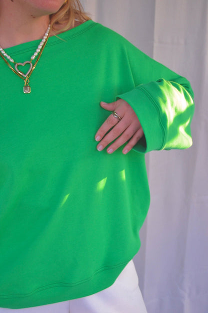 SUNSET SWEATER GREEN - WHERE'ELS