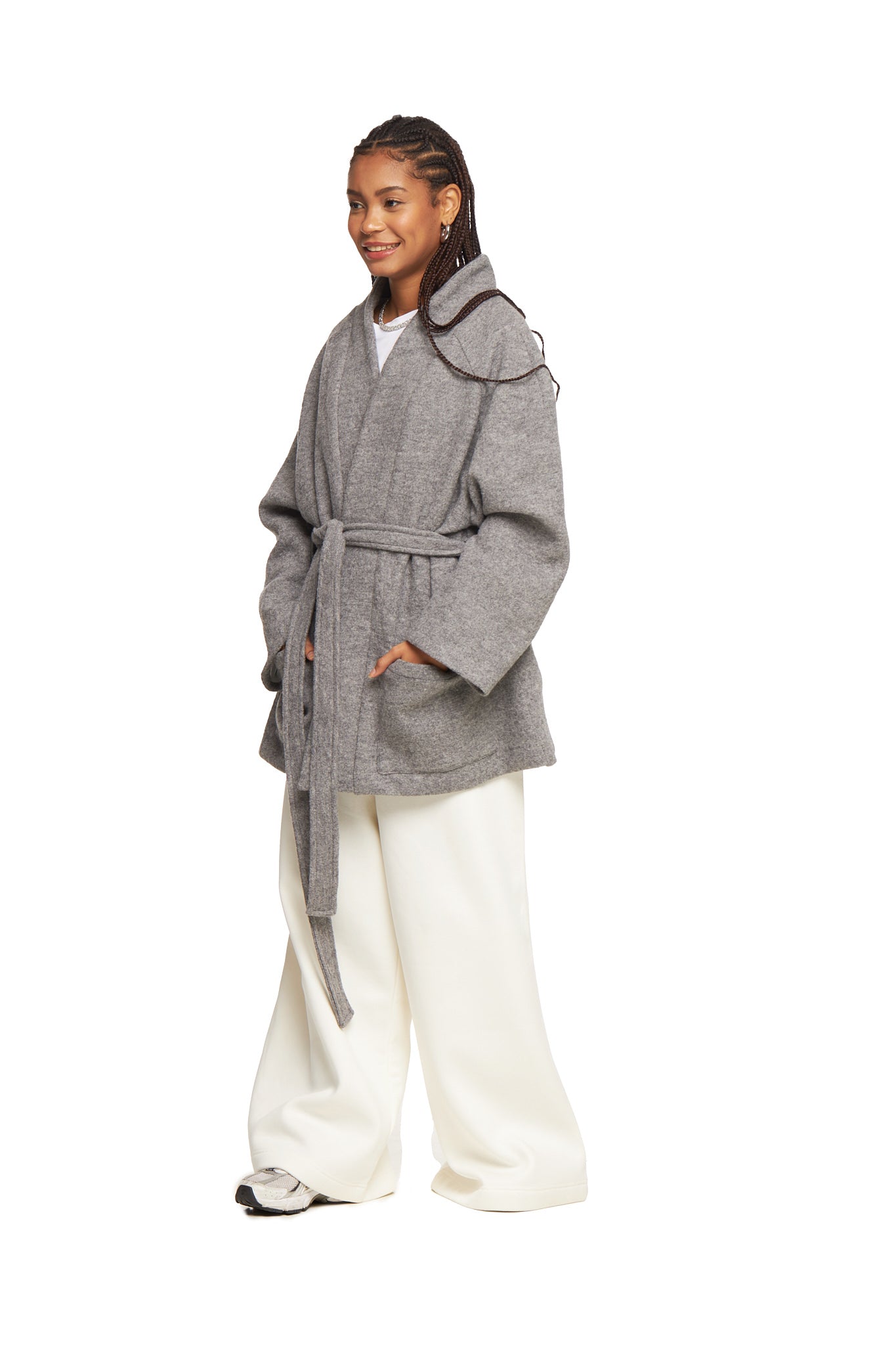 WOOLY WRAP VEST GREY - WHERE'ELS